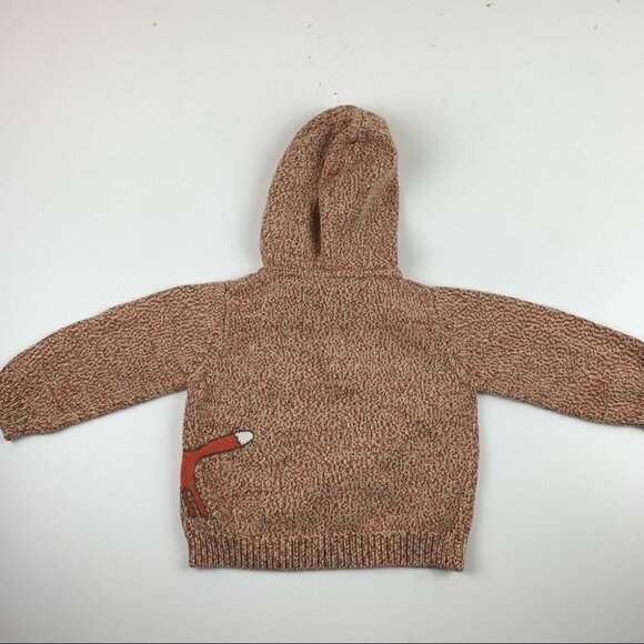 GYMBOREE Boys Sweater Fox Hood Hoodie with Orange Fox - Picture 3 of 6
